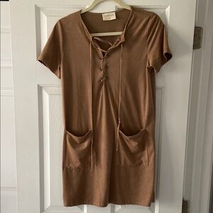 Vestique Faux Suede Mini Dress